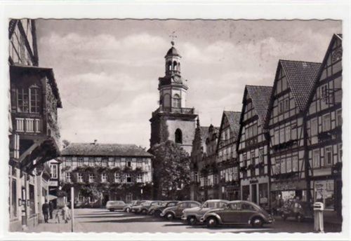 Rinteln Rinteln a. d. Weser. Markt gelaufen, 1958. Leicht fleckig, leichter Stempeldurchdruck, sonst gut erhalten