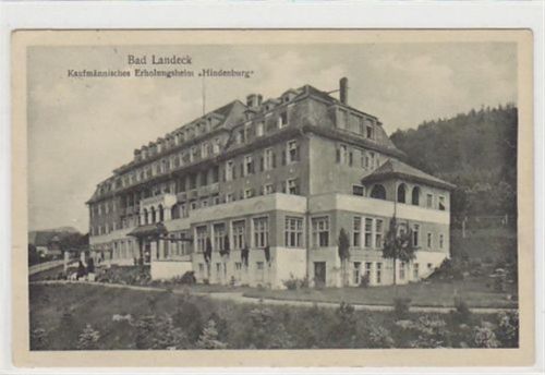 Bad Landeck Bad Landeck - Ladek-Zdrój / Kreis Habelschwerdt - Bystrzyca Klodzka. Kaufmännisches Erholungsheim Hindenburg. 1941 Feldpost Gute Erhaltung.