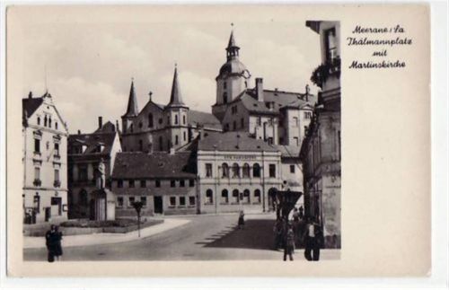 Meerane Meerane mit Thälmannplatz und Martinskirche ungelaufen Gute Erhaltung.