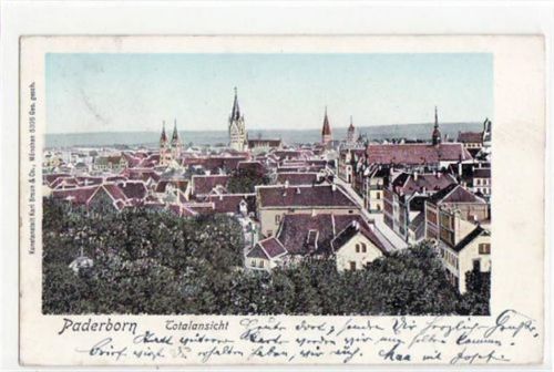Paderborn Paderborn, Lunakarte gelaufen, mit Marke und Stempel von 1901. Leichter Stempeldurchdruck, leicht fleckig, sonst gut erhalten