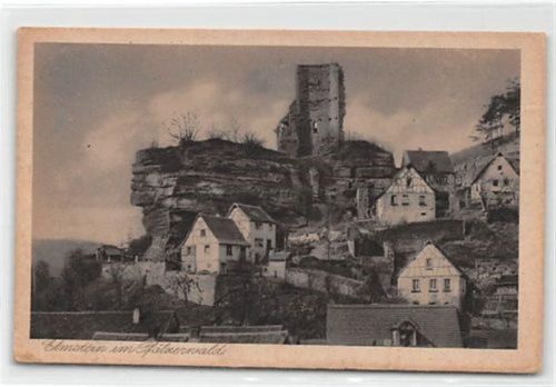 Elmstein. Partie an der Burg ungelaufen kleiner Knick unten links, leicht fleckig, sonst gut erhalten