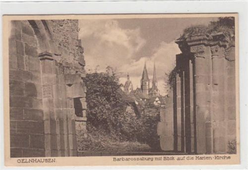 Gelnhausen Gelnhausen. Barbarossaburg mit auf die Marienkirche gelaufen, 1934. Gute Erhaltung.