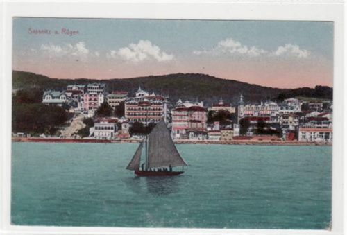 Sassnitz Sassnitz a. Rügen mit Totalansicht der Strandpromenade ungelaufen Gute Erhaltung.