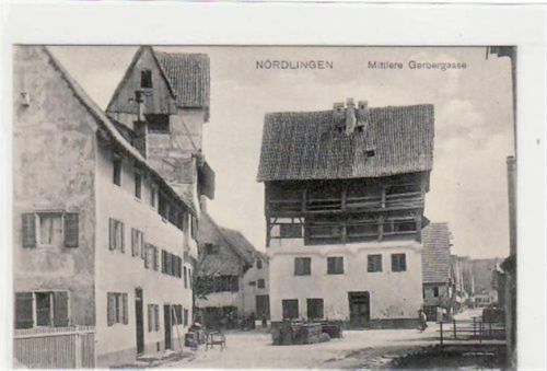 Nördlingen mit mittlerer Gerbergasse ungelaufen Top Erhaltung.