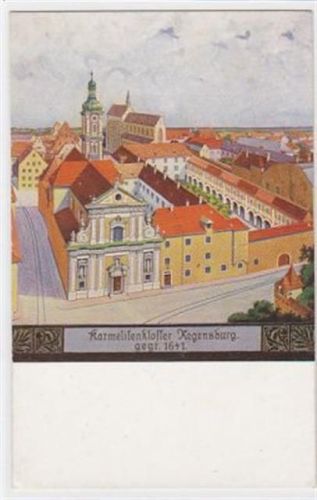 Regensburg Künstlerkarte vom Karmelitenkloster in Regensburg, Moltkeplatz 7. Gegründet 1641 ungelaufen Sehr gut erhalten.