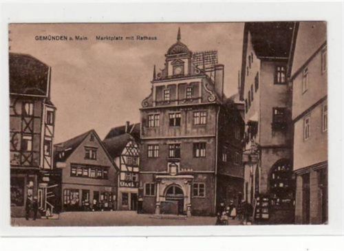 Gemünden a. Main. Marktplatz Rathaus. Feldpost Gute Erhaltung.