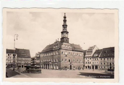 Pirna Pirna mit Rathaus und Marktplatz gelaufen von 1938. Gute Erhaltung.