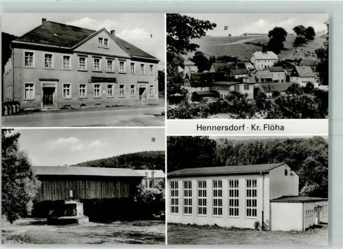 Hennersdorf Gasthaus Brückenschenke Holzbrücke Denkmalschutz Sporthalle