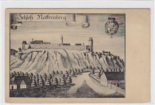 Natternberg mit Schloß im Mittelalter ungelaufen Vorder- und Rückseite leicht fleckig, sonst gut erhalten.
