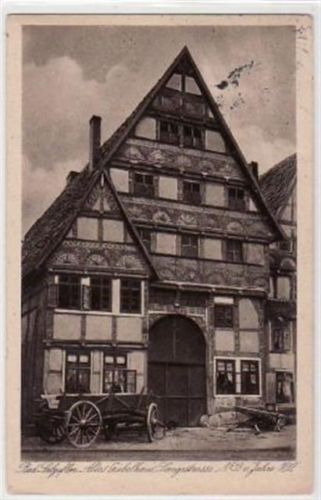 Bad Salzuflen Bad Salzuflen Altes Giebelhaus, Langestrasse gelaufen, mit Marke und Stempel von 1929. Gute Erhaltung.