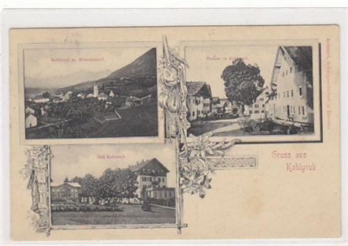 Bad Kohlgrub. Kohlgrub mit Herzogstand, Bad Kohlgrub Straßenansicht in Kohlgrub gelaufen am 17. September 1911 leicht fleckig, sonst gut erhalten