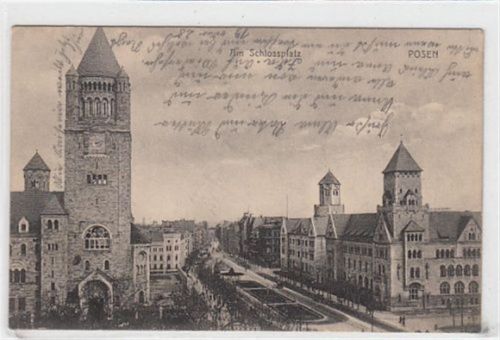 Posen Posen / Poznan. Partie am Schlossplatz. 1914 Feldpost Leichte Büge unten rechts, sonst gut erhalten