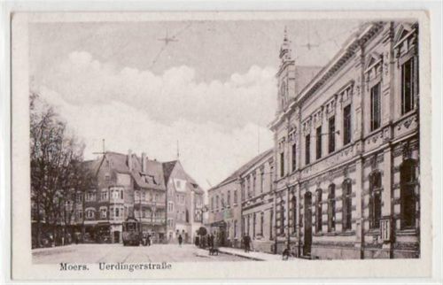 Moers Moers mit Uerdingerstraße. Karte beschrieben Leicht bügig, sonst gut erhalten