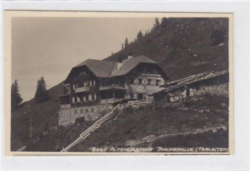Ferleiten Fotokarte Alpengasthof Trauneralpe. Ungelaufen, handschriftliches Datum vom 11.08.1926. Gute Erhaltung.