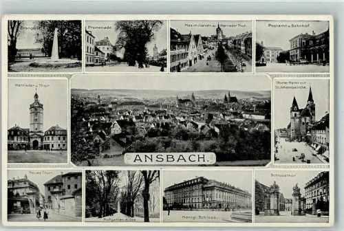 Ansbach Herrieder Tor Königl. Schloß Oberer Markt St. Johanniskirche