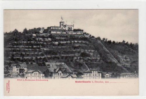 Niederlößnitz mit Hotel und Restaurant Friedensburg. ungelaufen um 1900 Top Erhaltung.