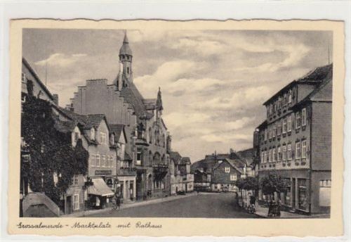 Großalmerode Großalmerode. Marktplatz mit Rathaus gelaufen, 1937. Leichter Stempeldurchdruck, sonst gut erhalten