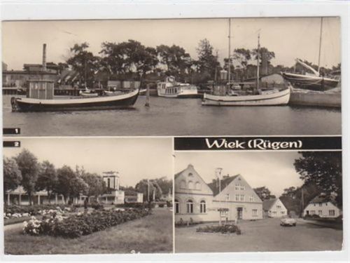 Wiek Wiek auf Rügen. Hafen u. das FDGB - Kindererholungsheim " Frohe Zukunft " gelaufen, 1981. Gute Erhaltung.