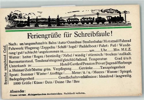 Feriengrüße für Schreibfaule - Eisenbahn AK