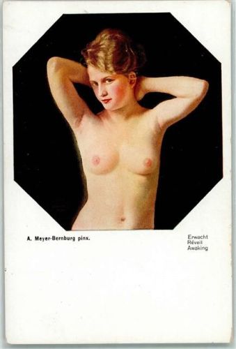 sign. A. Meyer-Bernburg nackte Frau Aktmodel AK