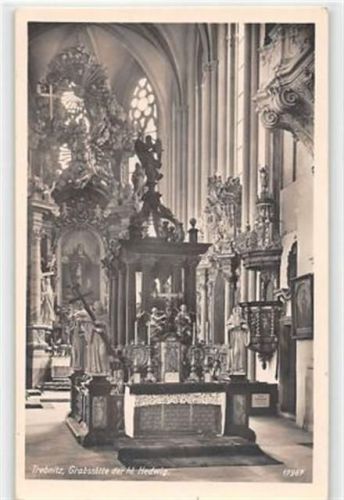 Trebnitz / Trzebnica. Grabstätte der heiligen Hedwig. Karte beschrieben Top Erhaltung.
