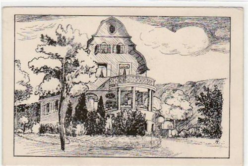 Ev. Paedagogium Herchen a.d. Sieg, Federzeichnung mit " Haus Fuchshollen " ungelaufen Gute Erhaltung.