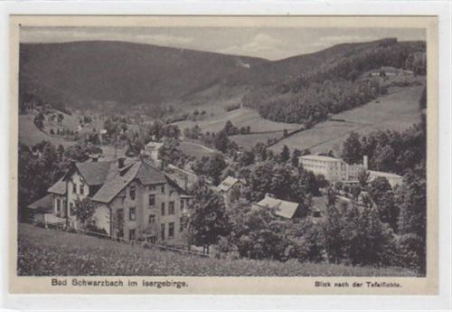 Bad Schwarzbach Bad Schwarzbach - Czerniawa-Zdrój / Kreis Lauban - Luban im Isergebirge mit Blick nach der Tafelfichte ungelaufen Gute Erhaltung.