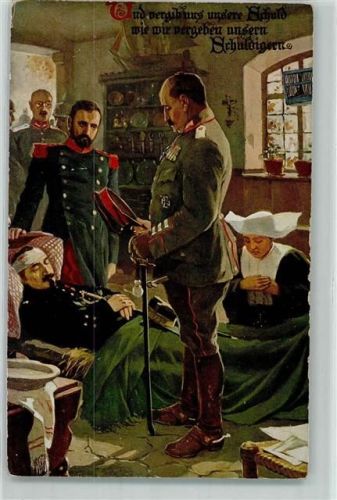 1915 Serie Das Vaterunser Bild 4 der Tod söhnt Feinde aus