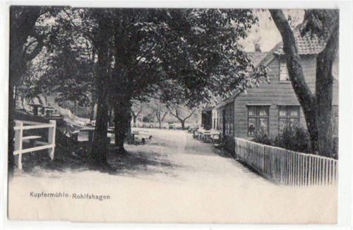 Kupfermühle - Rohlfshagen gelaufen, 1906. Leichter Bug unten links, leicht stockfleckig, sonst gut erhalten