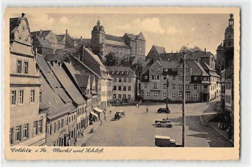 Colditz Colditz in Sachsen. Markt und Schloß gelaufen. Leichter Schrift- und Stempeldurchdruck, sonst gut erhalten