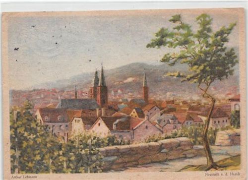 Neustadt Neustadt, Künstlerkarte von Arthur Lehmann. gelaufen. Leichter Stempeldurchdruck, leicht fleckig, leicht bügig, sonst gut erhalten