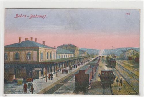 Bebra Bebra. Bahnhof. Feldpost, Stempel von 1917. Ecken mit Albumabdrücken, leicht bügig, sonst gut erhalten