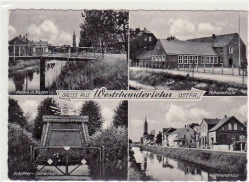 Westrhauderfehn, 4 Abbildungen mit Mittelschule u. Untenende ungelaufen Gute Erhaltung.