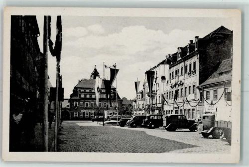 Bad Schandau Marktplatz Ferienheim Ernst Thälmann Auto Fahnen Litfaßsäule