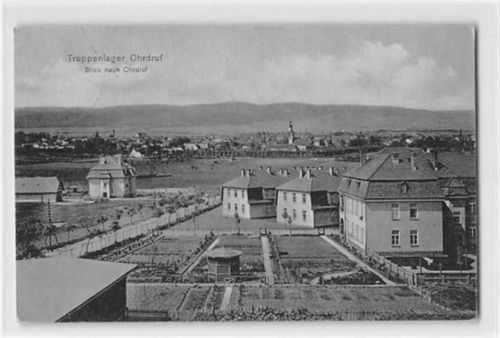 Ohrdruf Truppenlager Ohrdruf. Blick nach Ohrdruf gelaufen. Gute Erhaltung.