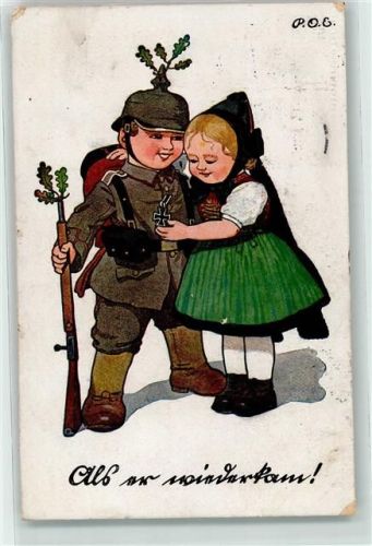1917 Kinder in Uniform WK I Eisernes Kreuz