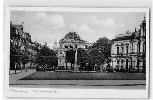 Bamberg Bamberg. Partie am Schönleinplatz gelaufen. Leichter Stempeldurchdruck, leicht bügig, sonst gut erhalten