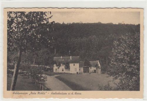 Herleshausen an der Werra. Waldpension " Neue Mühle " ungelaufen Leichter Bug unten links, leicht stockfleckig, sonst gut erhalten