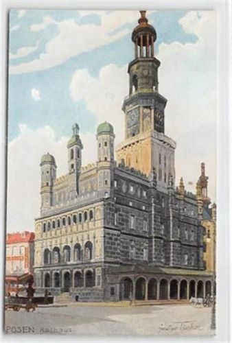 Posen Künstlerkarte Posen / Poznan. Rathaus ungelaufen Sehr gut erhalten.
