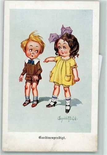 Gardinenpredigt Kinderpoesie Verlag Arthur Rehn Nr. 1428 AK