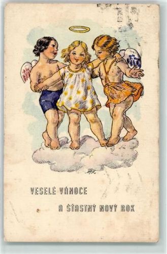 1943 Vesele Vanoce A Stastny Novy Rok - Engel AK