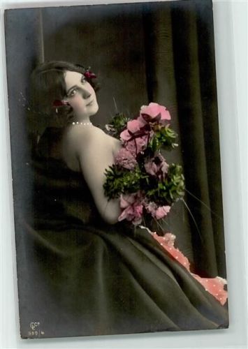 Serie 989-4 Frau mit Rosen Erotik AK