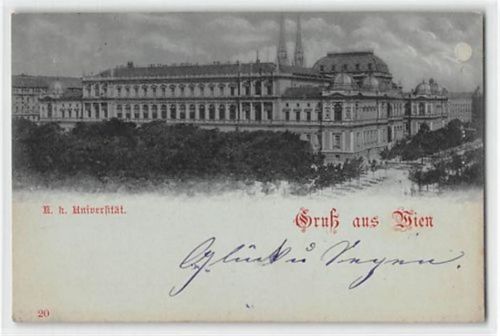 Wien. K. k. Universität im Mondschein gelaufen. Gute Erhaltung.