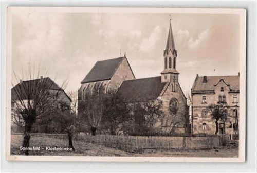 Sonnefeld. Klosterkirche gelaufen kleiner Knick oben in der Mitte, leichter Schrift- und Stempeldurchdruck, sonst gut erhalten