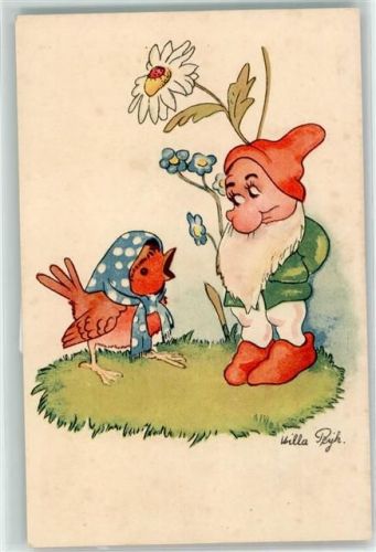 Nr. 561 Zwerg Vogel vermenschlicht AK