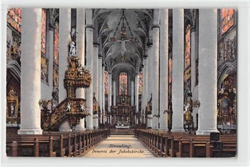Straubing. Inneres der Jakobskirche gelaufen. Gute Erhaltung.