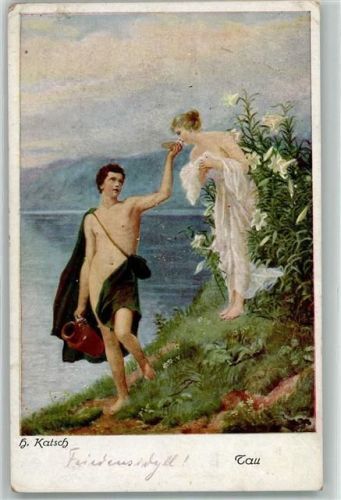 1916 sign. H. Katsch "Tau" Nach dem Bade Bunte Reihe Nr. 10