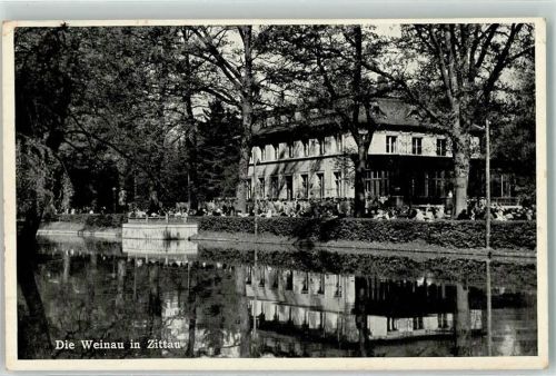 Zittau Weingasthaus mit Teich Gartenwirtschaft
