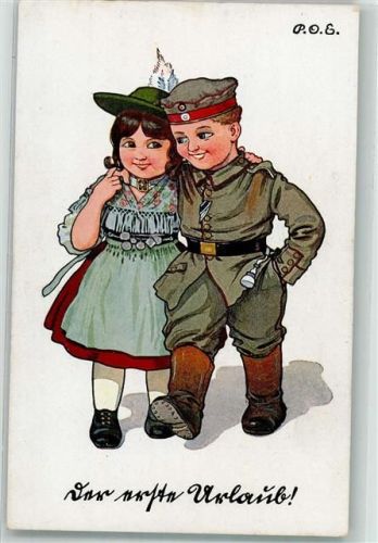 1917 WK I Kinder in Uniform AK