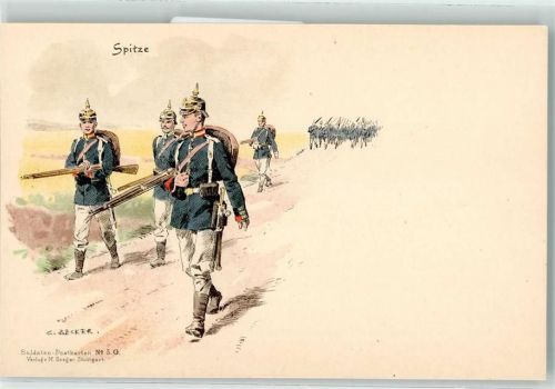 sign. C. Becker Soldaten-Postkarten Nr. 5 G Verlag Seeger